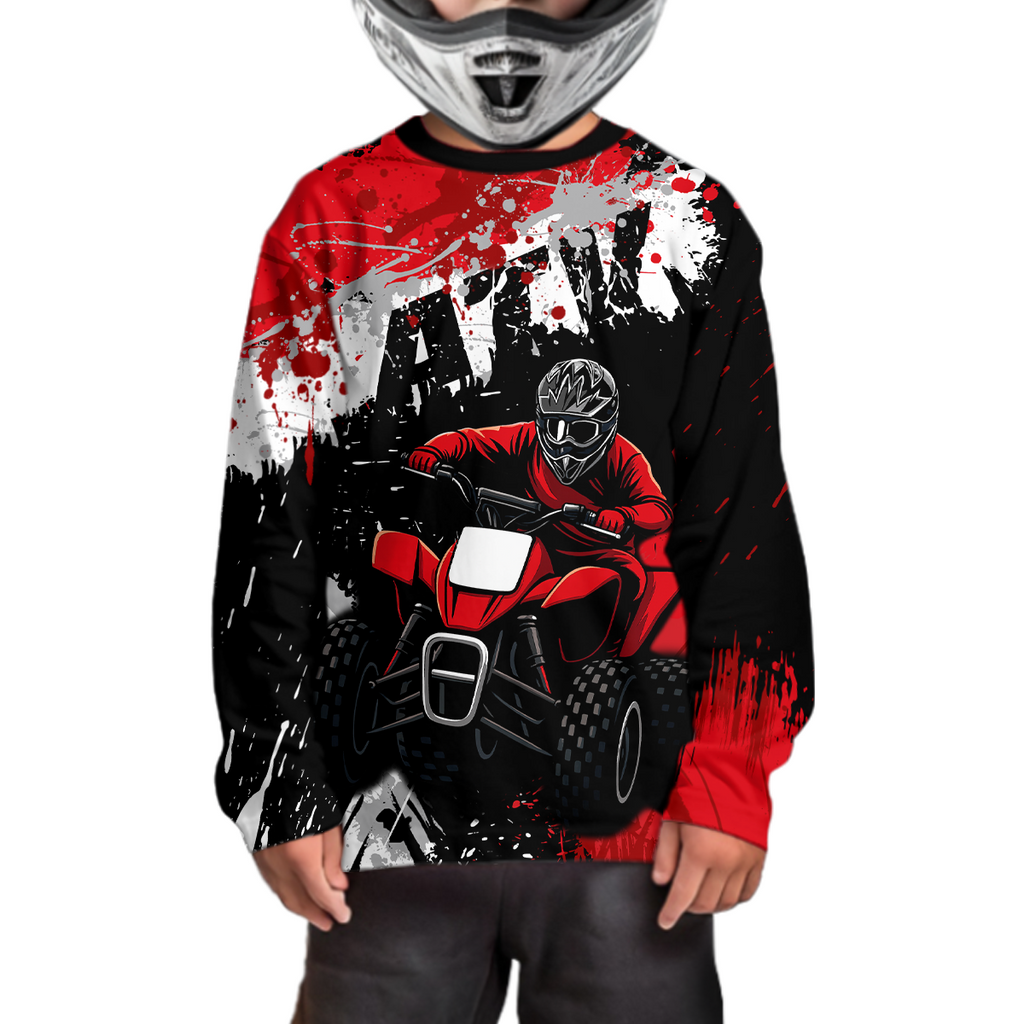 Red ATV Motocross Jersey Personalized + Adult& Quad Bike Shirt Atv Mx Off-Road Dirt Bike