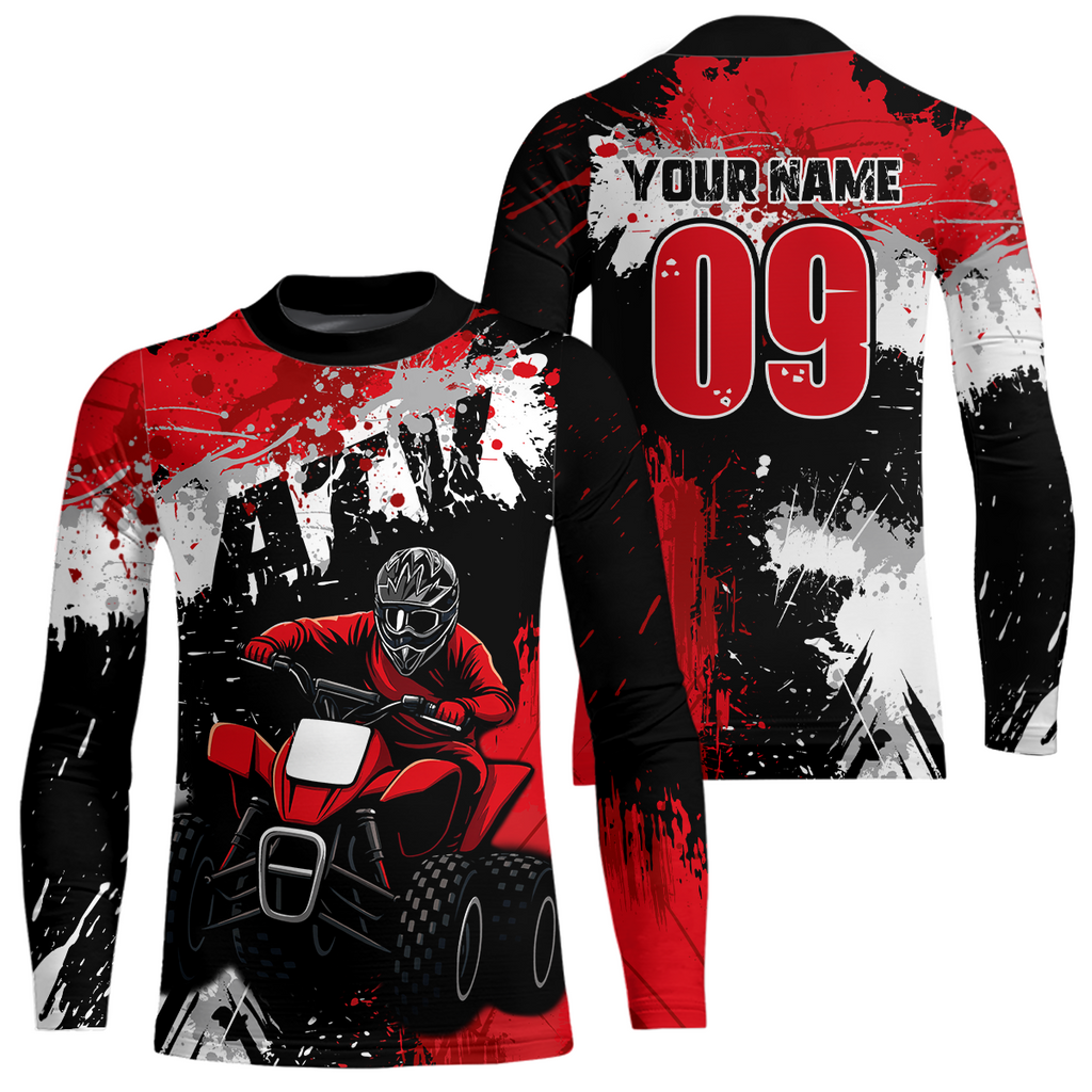 Red ATV Motocross Jersey Personalized + Adult& Quad Bike Shirt Atv Mx Off-Road Dirt Bike