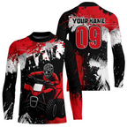 Red ATV Motocross Jersey Personalized + Adult& Quad Bike Shirt Atv Mx Off-Road Dirt Bike