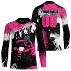 Pink ATV Motocross Jersey Personalized + Adult& Quad Bike Shirt Atv Mx Off-Road Dirt Bike