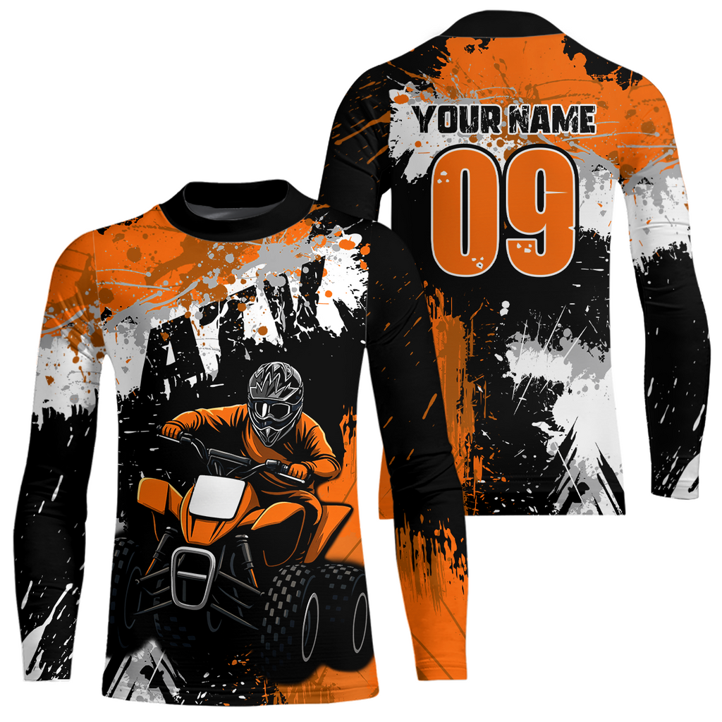 Orange ATV Motocross Jersey Personalized + Adult& Quad Bike Shirt Atv Mx Off-Road Dirt Bike