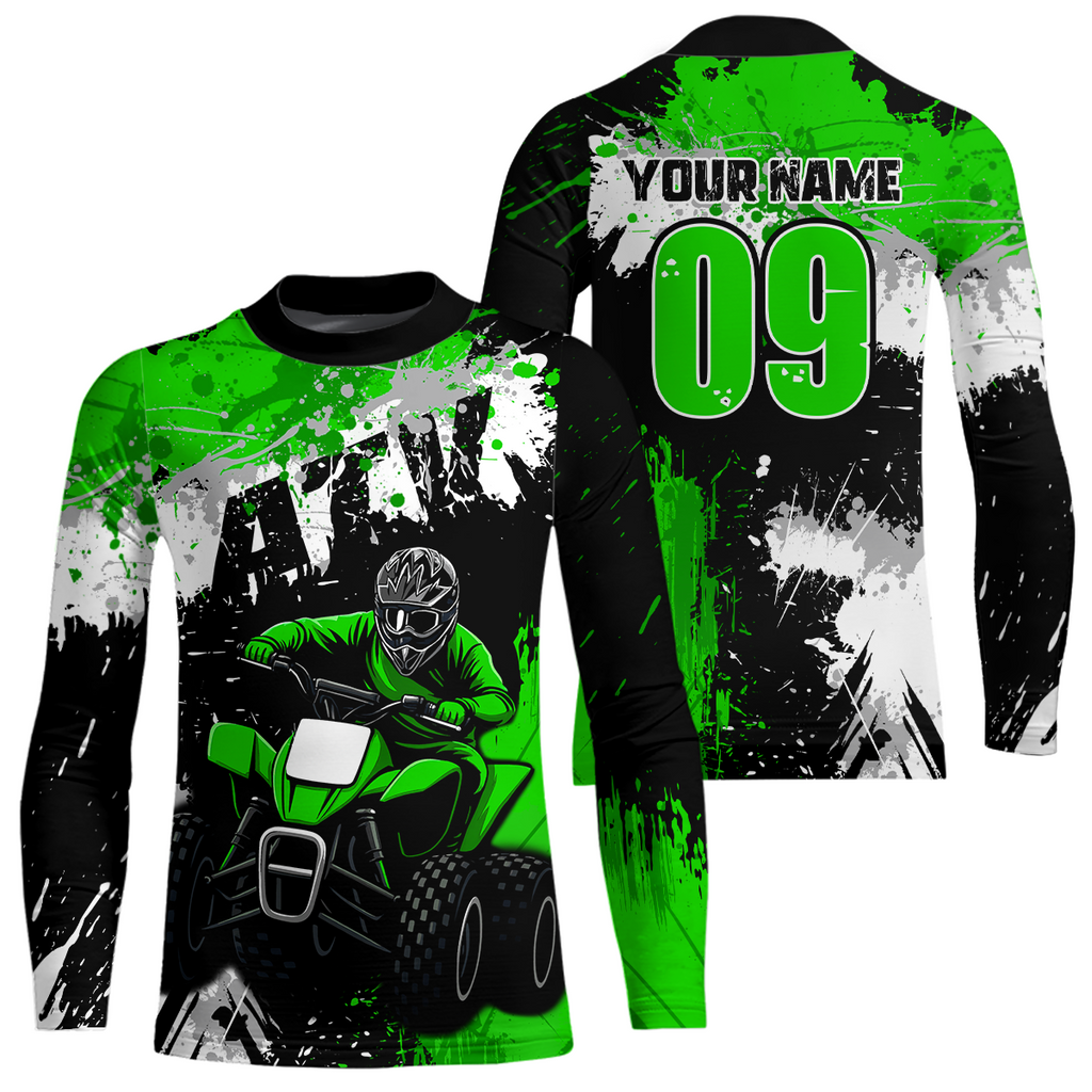 Green ATV Motocross Jersey Personalized + Adult& Quad Bike Shirt Atv Mx Off-Road Dirt Bike