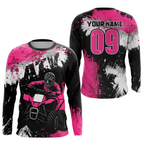 Pink ATV Motocross Jersey Personalized + Adult& Quad Bike Shirt Atv Mx Off-Road Dirt Bike