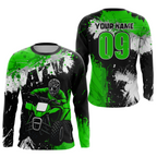 Green ATV Motocross Jersey Personalized + Adult& Quad Bike Shirt Atv Mx Off-Road Dirt Bike