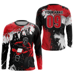 Red ATV Motocross Jersey Personalized + Adult& Quad Bike Shirt Atv Mx Off-Road Dirt Bike