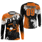 Orange ATV Motocross Jersey Personalized + Adult& Quad Bike Shirt Atv Mx Off-Road Dirt Bike
