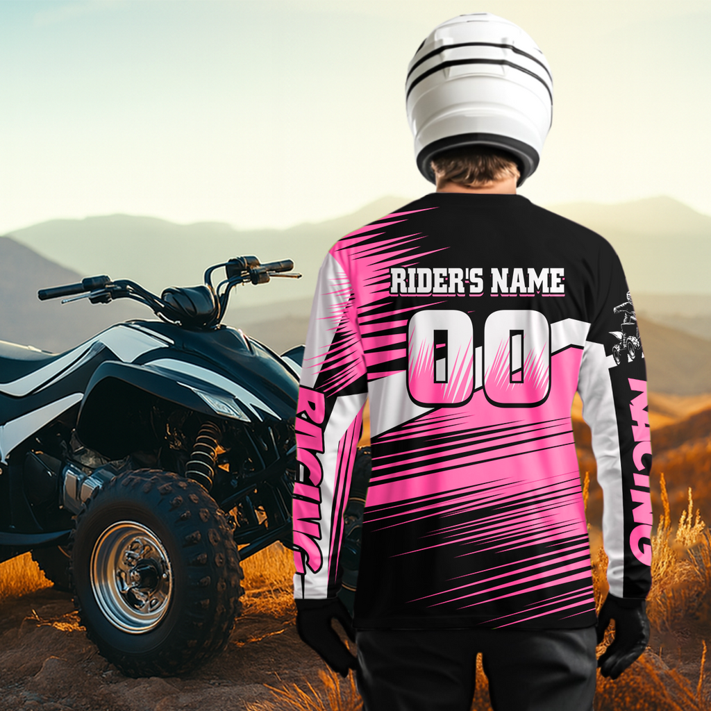 Custom Pink ATV Motocross Jersey for Adult Quad Dirt Bike Racing Shirt