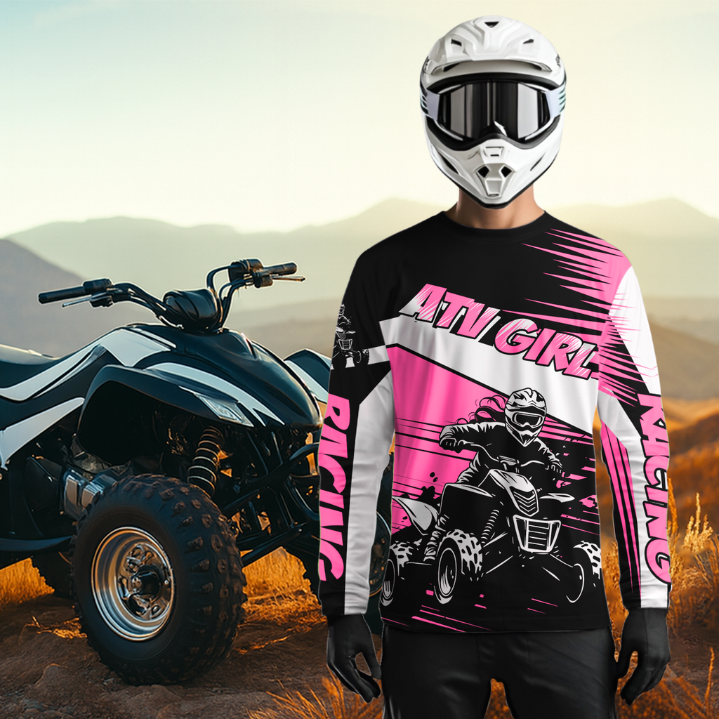 Custom Pink ATV Motocross Jersey for Adult Quad Dirt Bike Racing Shirt