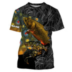 Brook Trout Fishing Camo Custom Name UV Protection Shirts, Trout Fishing Jerseys Tournament Shirt