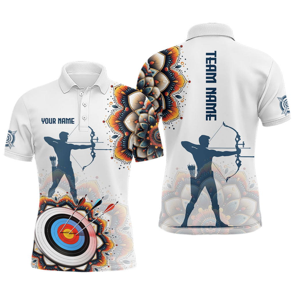 Personalized Mandala Flower Archery Target Custom Archery Polo Shirts, Archery Jerseys