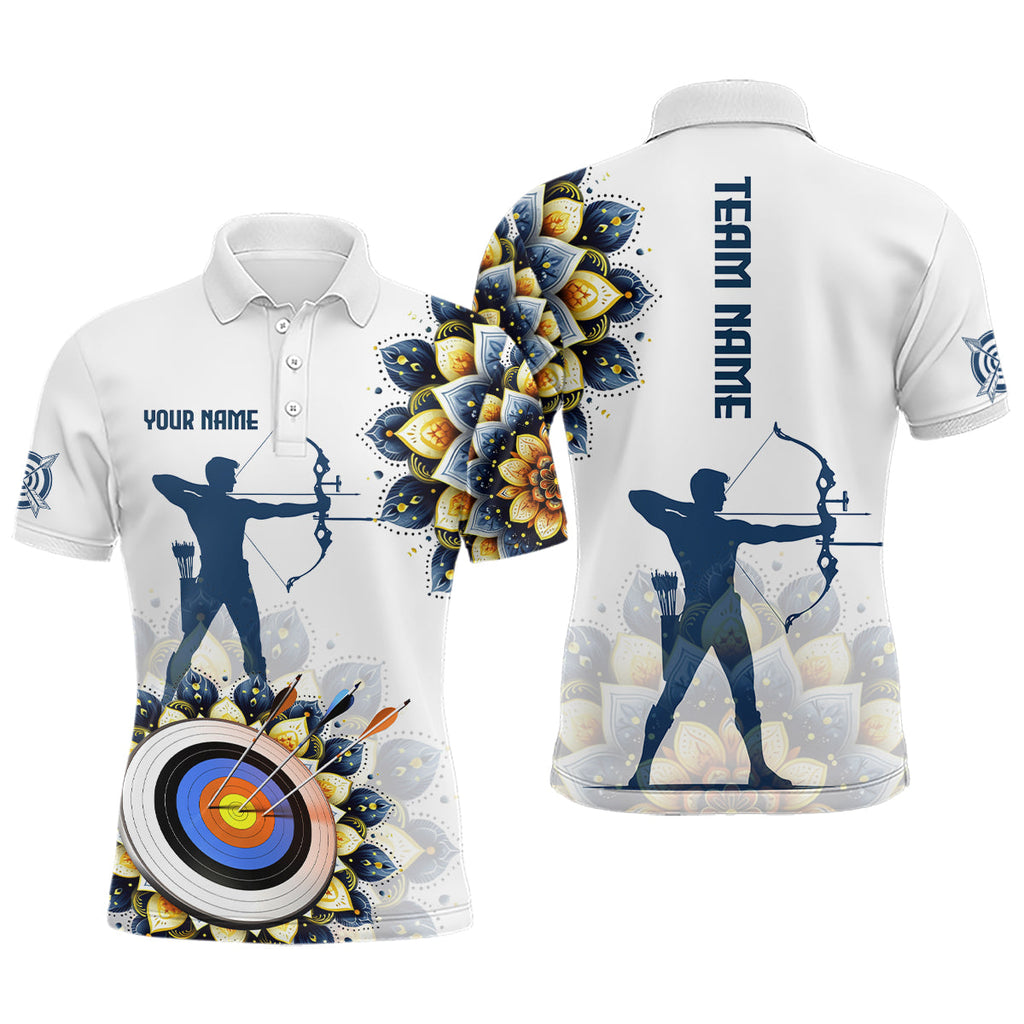 Mandala Flower Archery Custom Name Archery Polo Shirts, Archery Jerseys