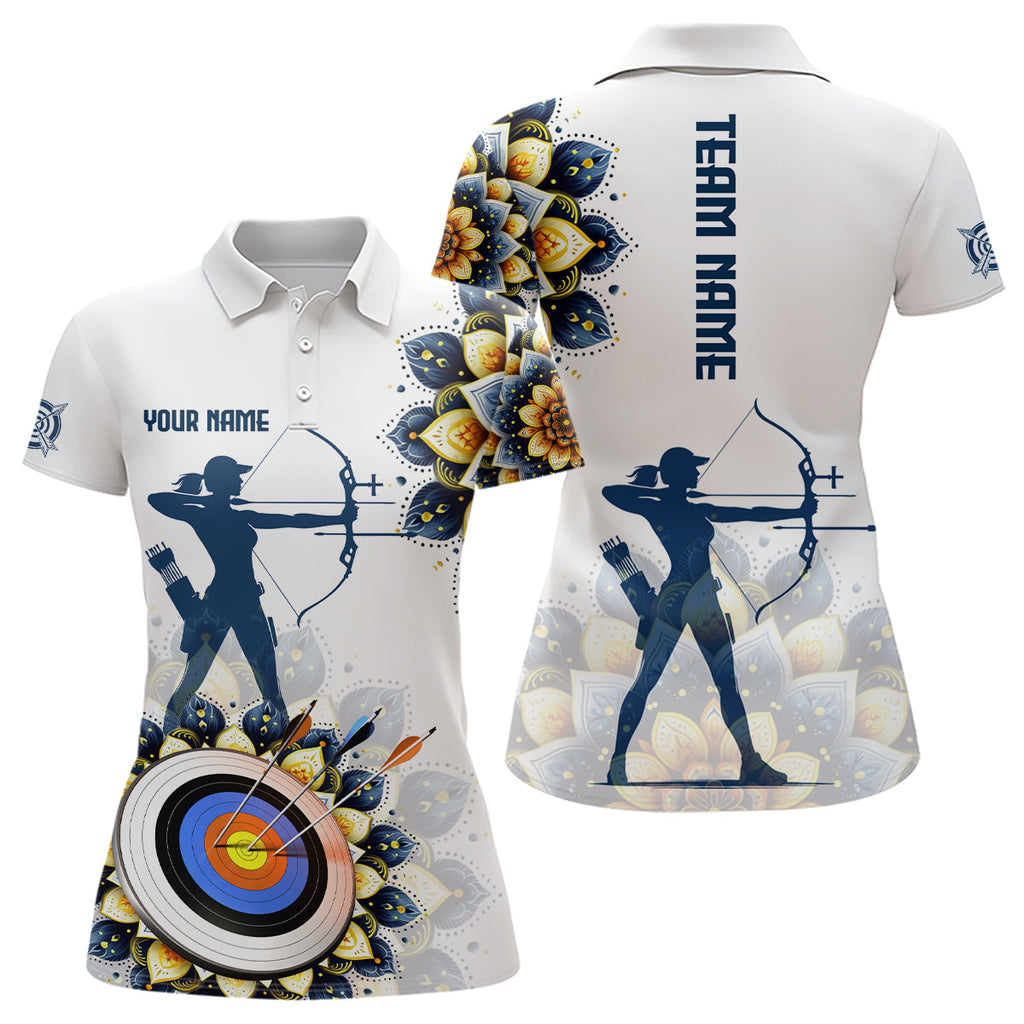 Mandala Flower Archery Custom Name Archery Polo Shirts, Archery Jerseys