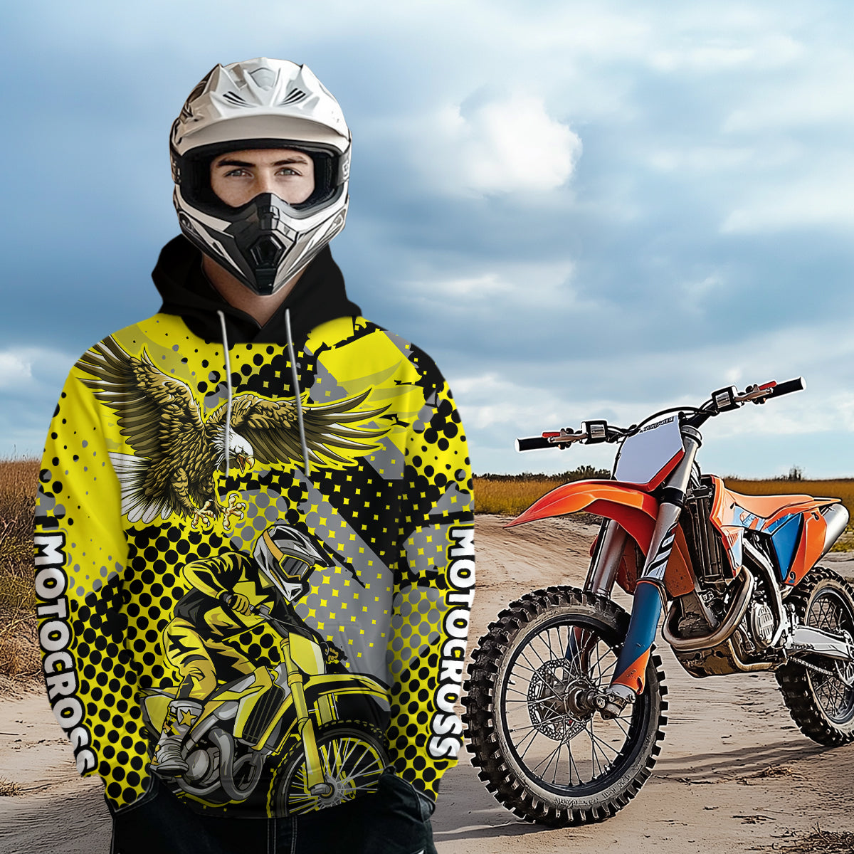 Eagle Motocross Hoodie Dirt Bike Racing Hoodie Custom Riding Shirt