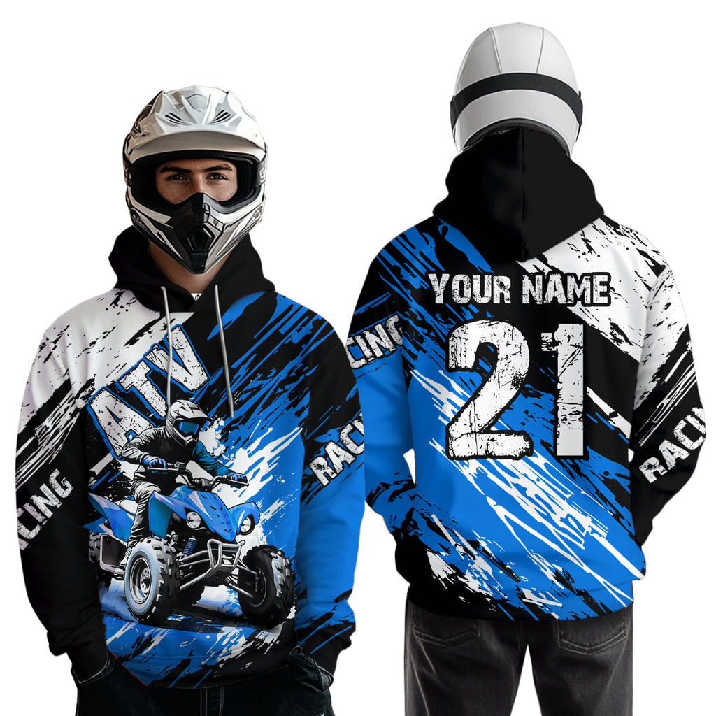 Blue Atv Motocross Hoodie Custom Off-Road Quad Bike Hoodies