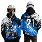 Blue Atv Motocross Hoodie Custom Off-Road Quad Bike Hoodies
