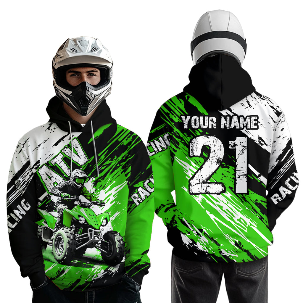 Green Atv Motocross Hoodie Custom Off-Road Quad Bike Hoodies