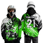 Green Atv Motocross Hoodie Custom Off-Road Quad Bike Hoodies