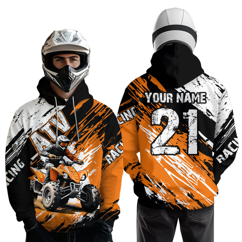Orange Atv Motocross Hoodie Custom Off-Road Quad Bike Hoodies