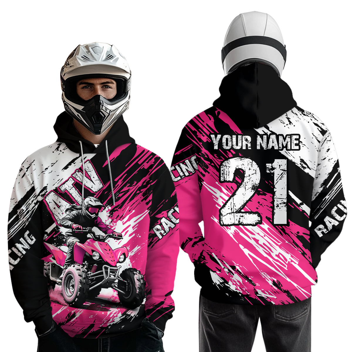 Pink Atv Motocross Hoodie Custom Off-Road Quad Bike Hoodies