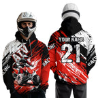 Red Atv Motocross Hoodie Custom Off-Road Quad Bike Hoodies