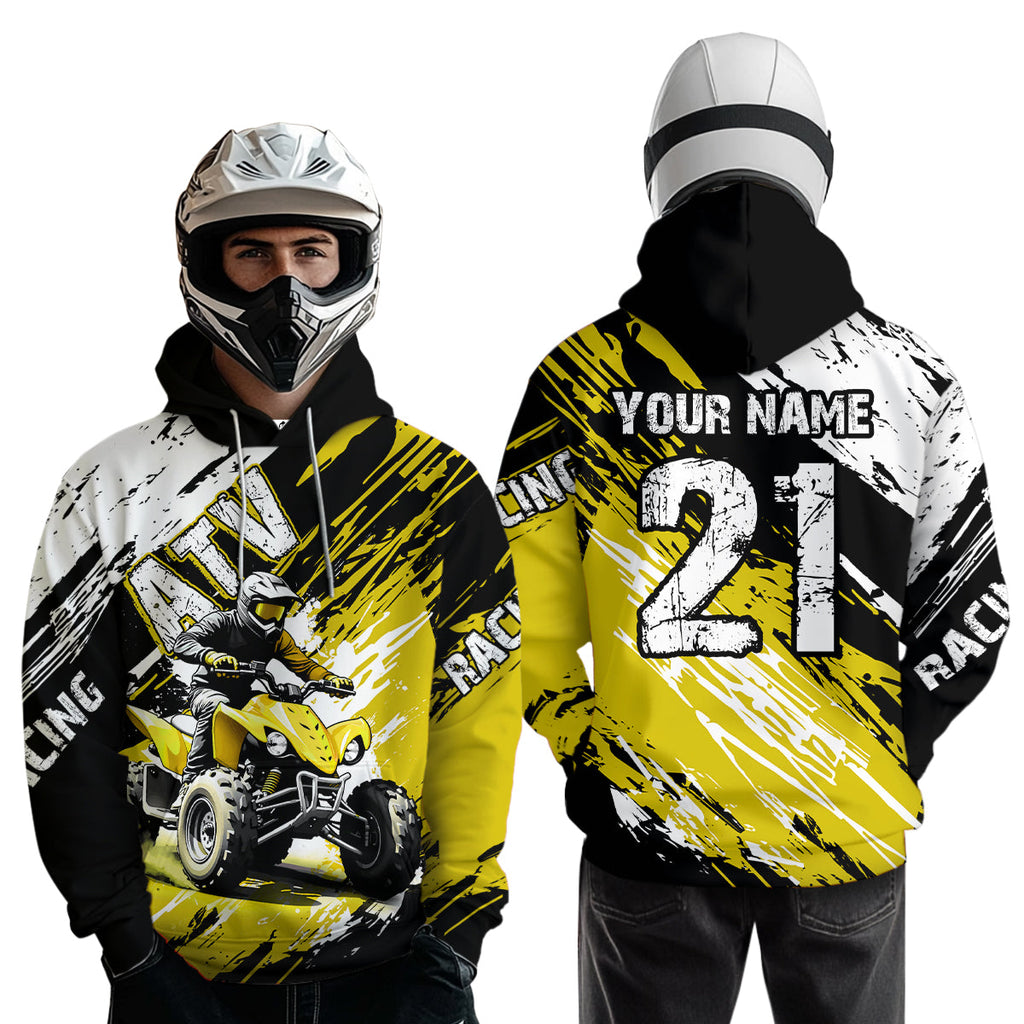 Yellow Atv Motocross Hoodie Custom Off-Road Quad Bike Hoodies