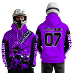 Custom Purple ATV Racing Hoodie + Motocross Hoodie Extreme Riding Sweatshirt
