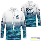 Marlin Fishing Custom Long Sleeve Performance Fishing Shirts, Marlin Saltwater Fishing Shirt