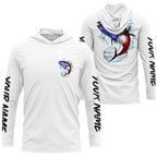 Tuna Fishing American Flag Custom performance Long Sleeve Fishing Shirts, Patriotic Fishing gifts