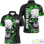 Personalized Skull Bowling Shirt Custom Team'S Name Flame Bowler Jerseys