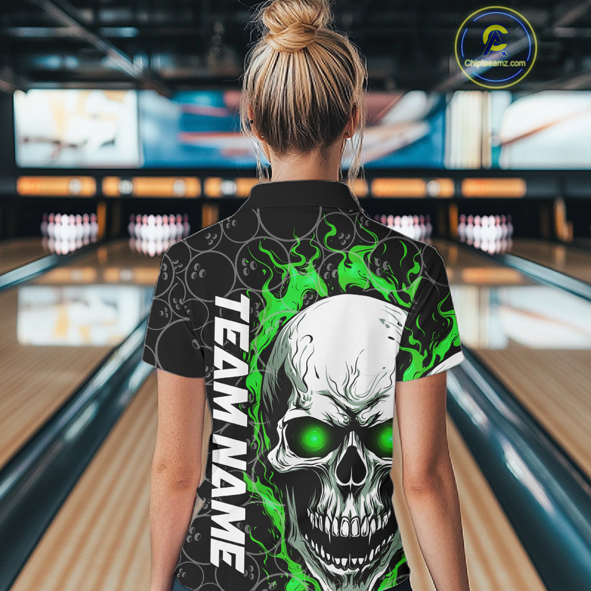 Personalized Skull Bowling Shirt Custom Team'S Name Flame Bowler Jerseys
