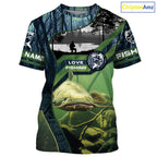Flathead Catfish Custom name All over print shirts - personalized fishing gift, and