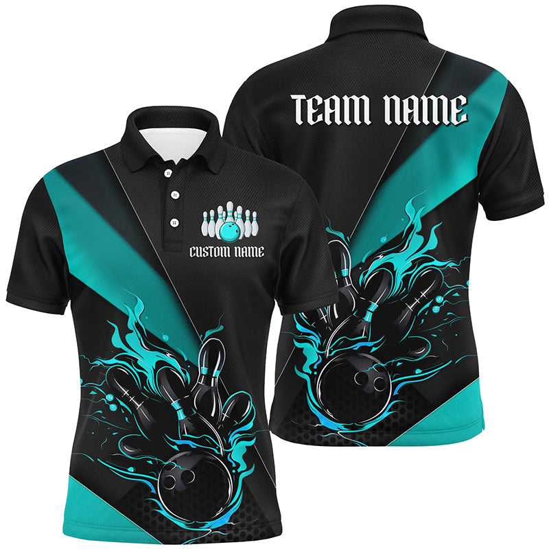 Multi Colors And Styles Custom Name Fire Flame Bowling Team Shirts, And