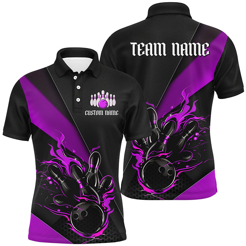 Multi Colors And Styles Custom Name Fire Flame Bowling Team Shirts, And