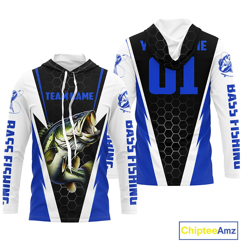 Personalized Bass Fishing Sport Jerseys, Bass Fishing Long Sleeve Tournament Shirts
