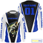 Personalized Bass Fishing Sport Jerseys, Bass Fishing Long Sleeve Tournament Shirts