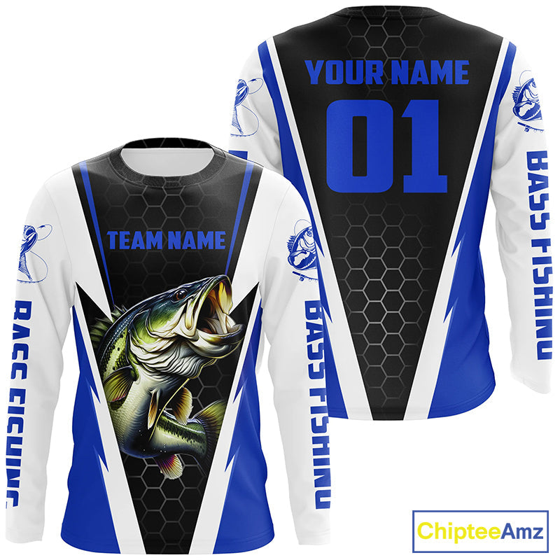 Personalized Bass Fishing Sport Jerseys, Bass Fishing Long Sleeve Tournament Shirts