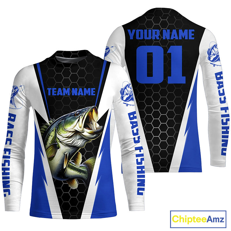 Personalized Bass Fishing Sport Jerseys, Bass Fishing Long Sleeve Tournament Shirts