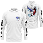 Tuna Fishing American Flag Custom performance Long Sleeve Fishing Shirts, Patriotic Fishing gifts