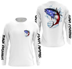 Tuna Fishing American Flag Custom performance Long Sleeve Fishing Shirts, Patriotic Fishing gifts