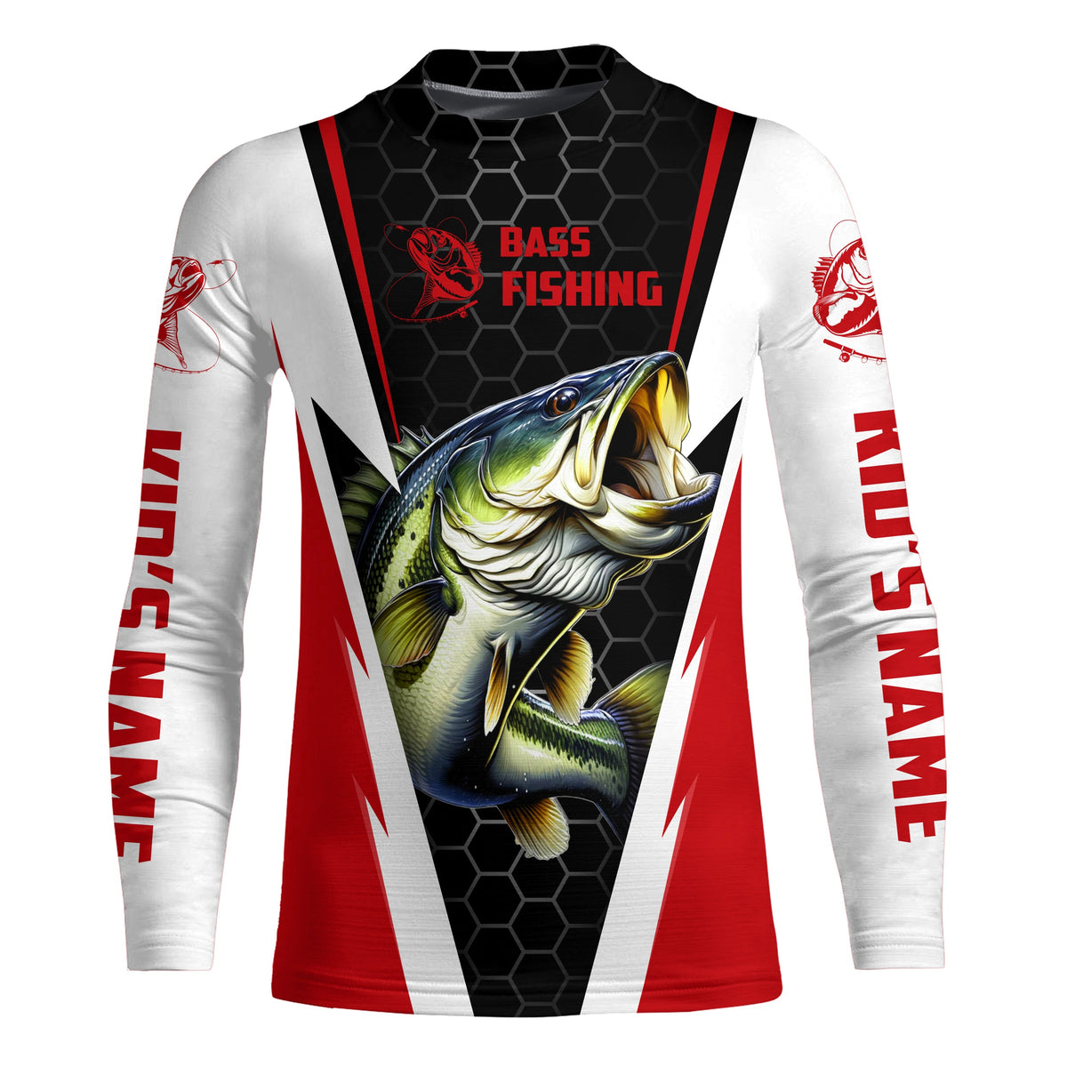 Personalized Bass Fishing jerseys, Bass Fishing Long Sleeve Fishing tournament shirts