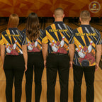 Custom Funny Turkey Bowling Shirts, Yellow Thanksgiving Bowling Shirt Team Fall Outfits