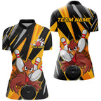 Custom Turkey Bowling Shirts, Yellow Thanksgiving Bowling Shirt Team Fall Outfits