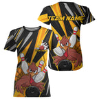 Custom Funny Turkey Team Bowling, Yellow Thanksgiving Bowling Fall Outfits