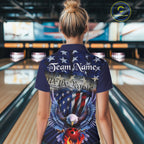 Customized Eagle Bowling Shirt Patriotic Polo Bowling Jersey US Bowling