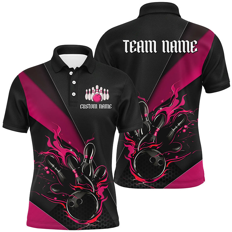 Multi Colors And Styles Custom Name Fire Flame Bowling Team Shirts, And