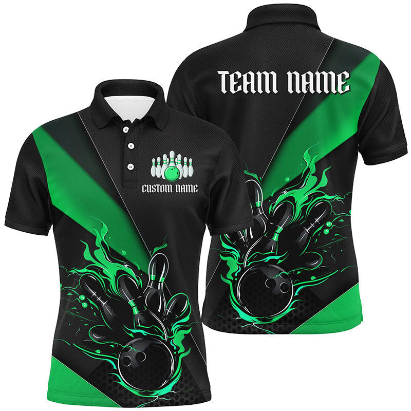 Multi Colors And Styles Custom Name Fire Flame Bowling Team Shirts, And