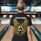 Custom Yellow Lightning Bowling Ball With Wings Bowling Team Shirt, Bowling Jerseys