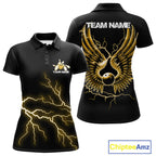 Custom Yellow Lightning Bowling Ball With Wings Bowling Team Shirt, Bowling Jerseys