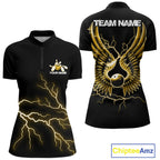 Custom Yellow Lightning Bowling Ball With Wings Bowling Team Shirt, Bowling Jersey