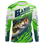 Personalized Bass master Fishing jerseys, Largemouth Bass Long sleeve performance Fishing Shirts